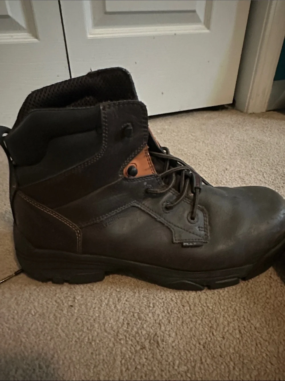 Wolverine Dark Brown Lace-Up Work Boots